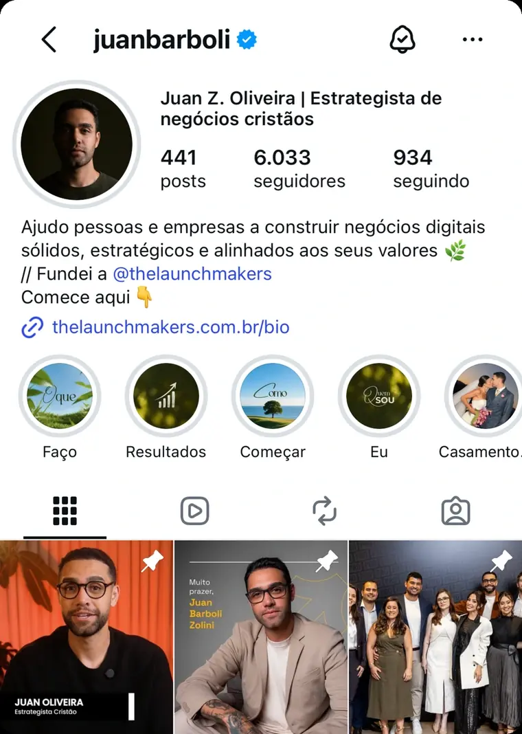 Perfil arrumado, depois do mini curso