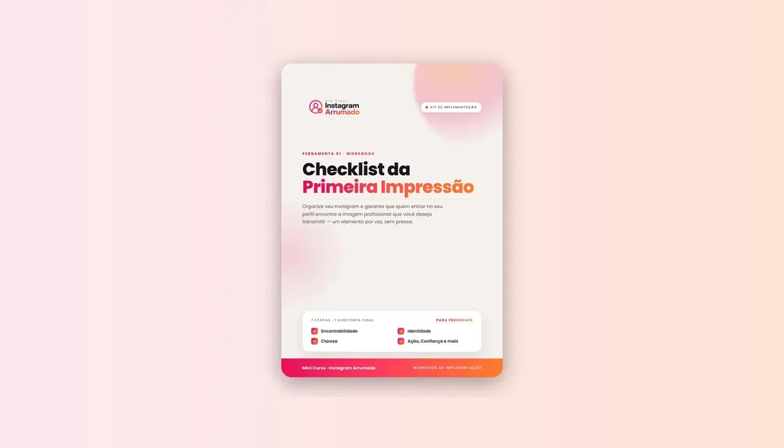 Checklist da Primeira Impressão